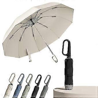 Ring Buckle Umbrella, Reflective Safety Strip, Sturdy Windproof, Travel Portable