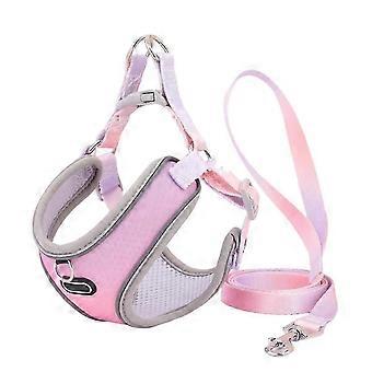 XYYC-Escape Proof Cat Harness and Leash Set Adjustable Mesh Dog Harness Vest Puppy Pet Walking Lead Leash(B), M