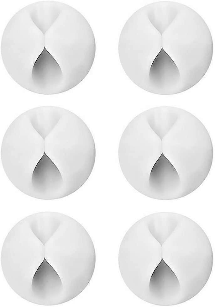 6 Pack Durable Cable Clips, Multipurpose Cable Holder for laptops, Computers etcwhite