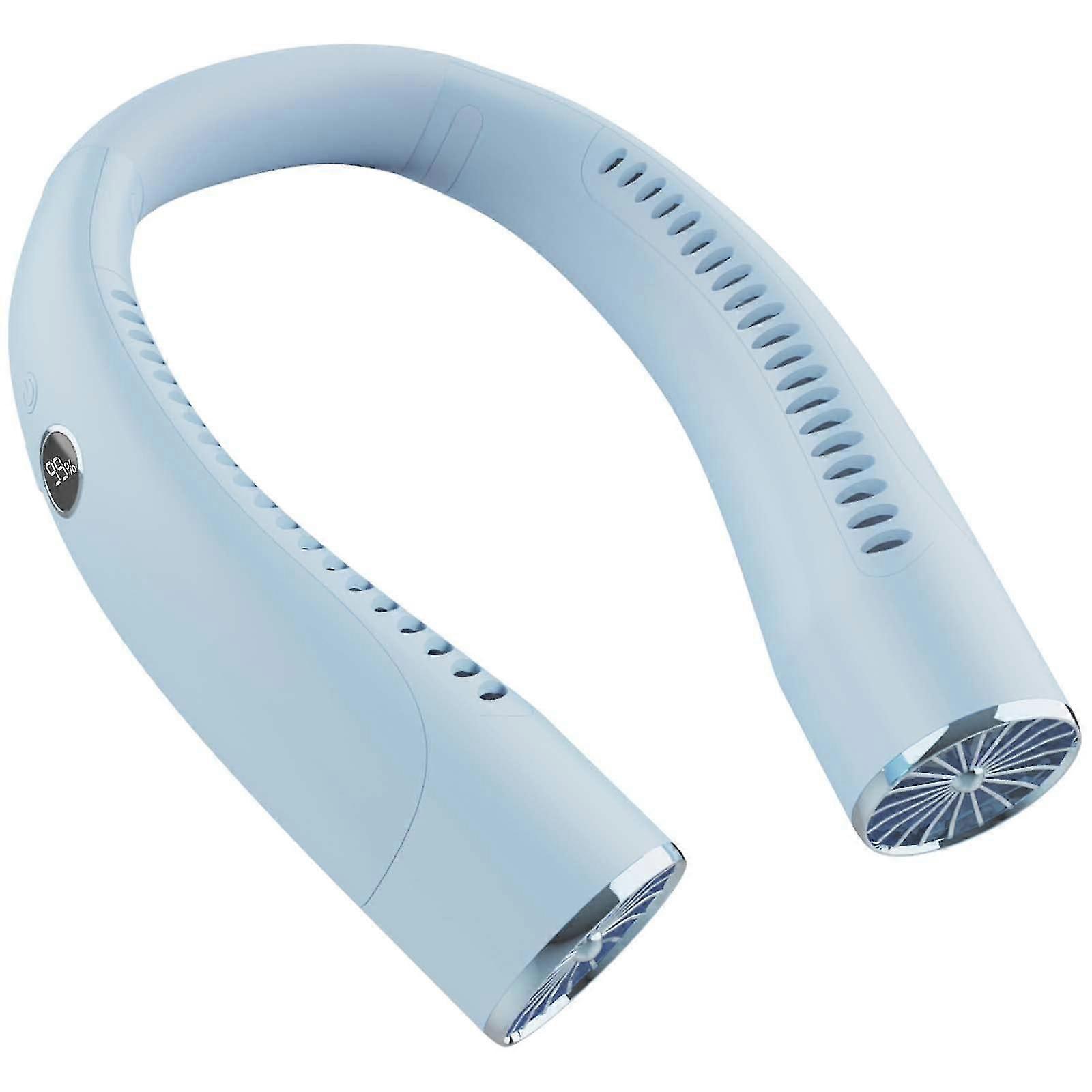 Portable Neck Fan With Digital Display (blue)