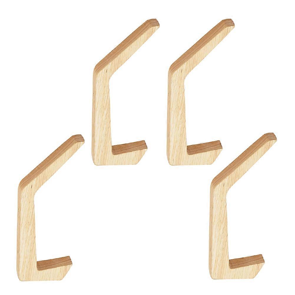 Khaki Solid Wood Hanging Hook for Clothes with 4Pcs Wall Mounts
