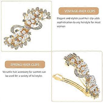 Hair Accessories for Women Pearl Clip Decorate Vintage Volume Hairpin White Miss Bride