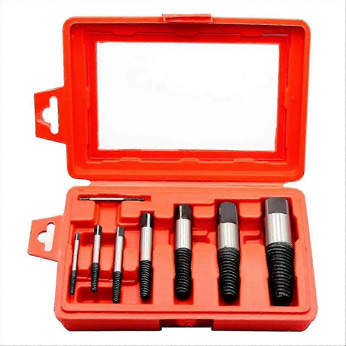 8Pcs Screw Extractor Set, Screw Broken Extractor Kit, Bolt Water Pipe Remover Tool Set