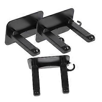 3Pcs Wall Mount Hair Dryer Holder, Adhesive No Drill Organizer for Bathroom, Black