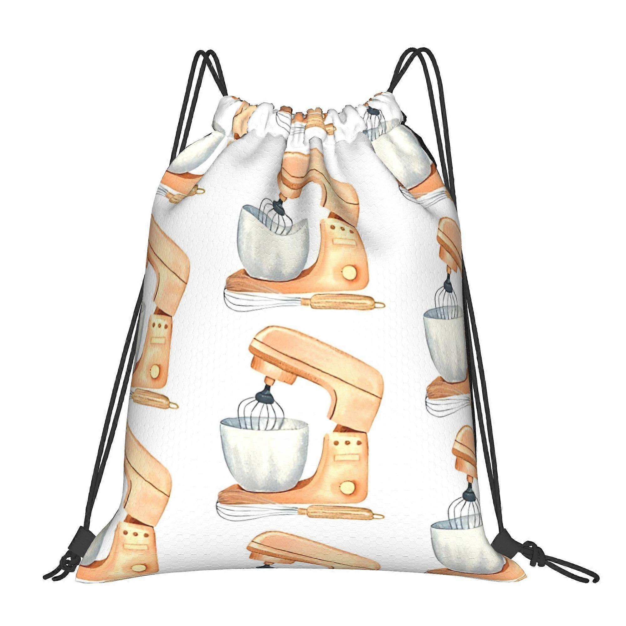 Backpack with a Drawstring Featuring a Kitchen Mixer Design-Cqazw