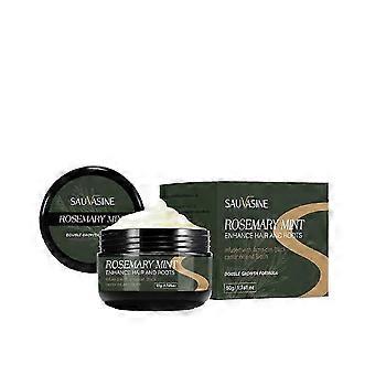 Rosemary Mint Enhance Hair and Roots Mask - Rosemary Mint Hair Growth Cream - with Biotin and Black Castor Oil, Strengthen and Nourish Hair Follicles,