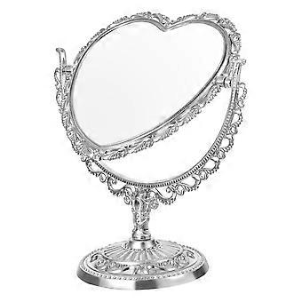 Retro Heart Shape Makeup Mirror for Dresser Vanity Desktop Bathroom Bedroom