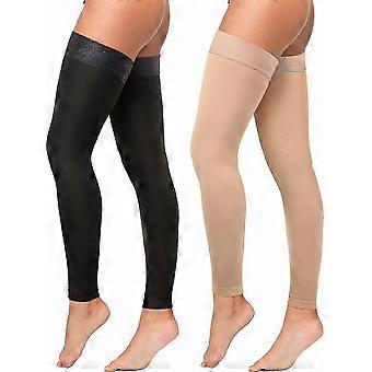 Compression Thigh High Stockings 20-30 mmHg Footless 2 Pairs for Men & Women