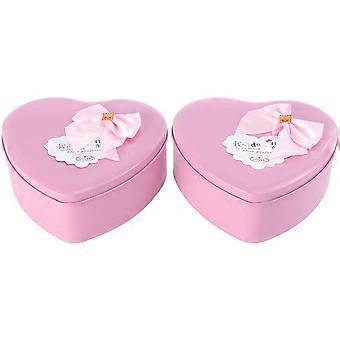 Heart-Shaped Iron Box Rose-Shaped Soap Flower for Gift 2Boxes Violet Soap