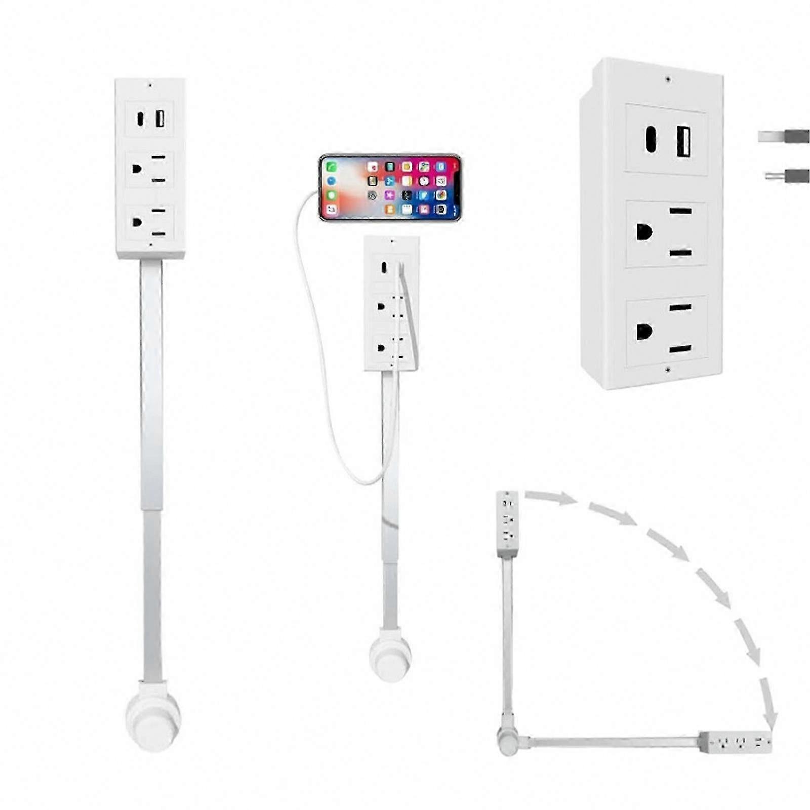 Expand Outlets & Rotate Sockets: Electrical Outlet Expander Power Socket Ext for Desks, Nightstands & Sofas