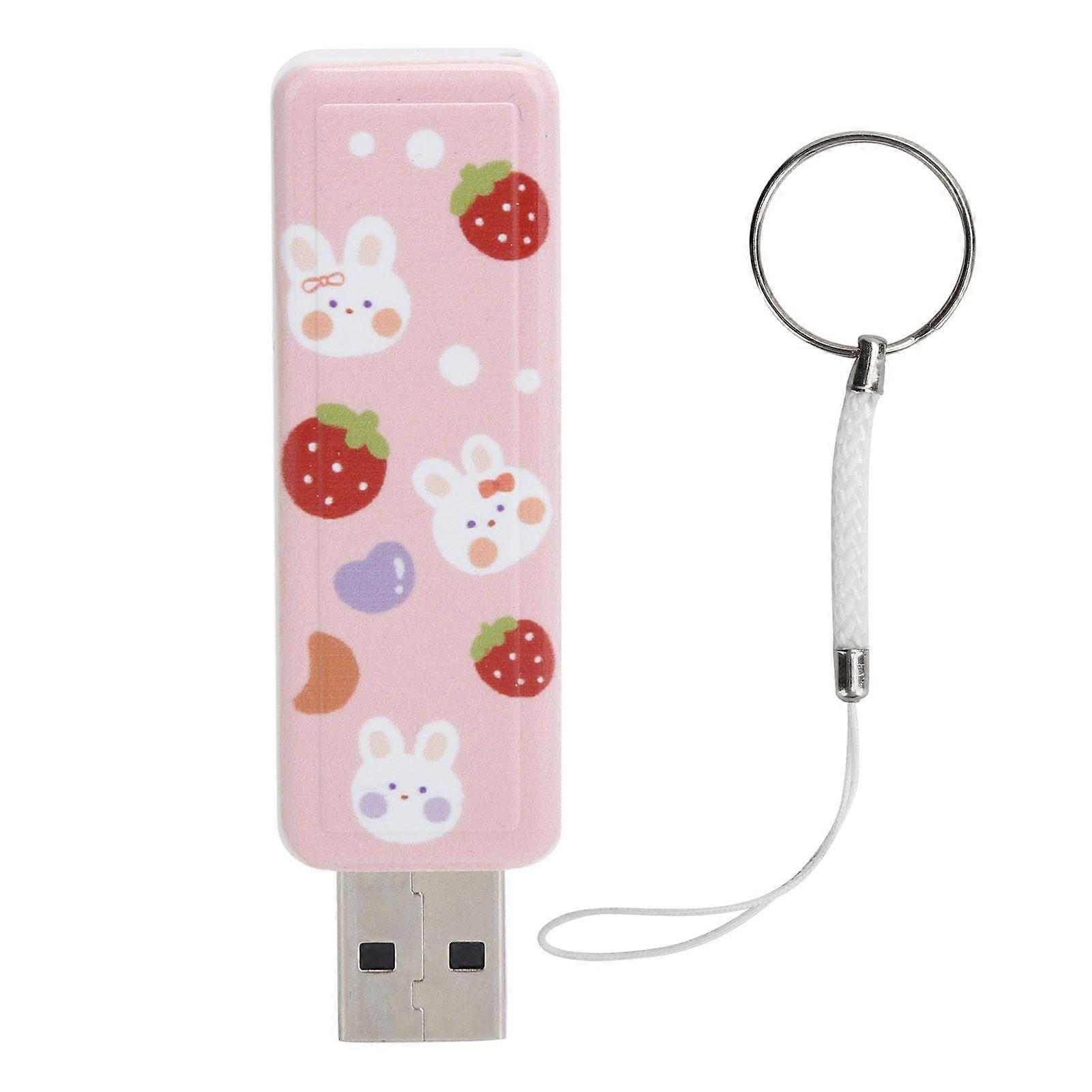 U Disk PushPull USB2.0 Memory Car Flash Drive Computer Accessories Strawberry Rabbit Pattern(64GB )