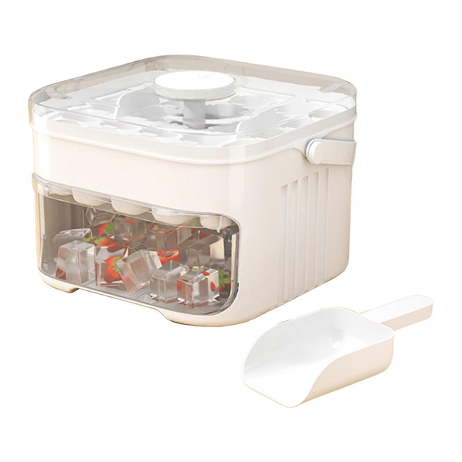 Ice Cube Mold with Stackable Double Layer and Pull-Out Drawer Design