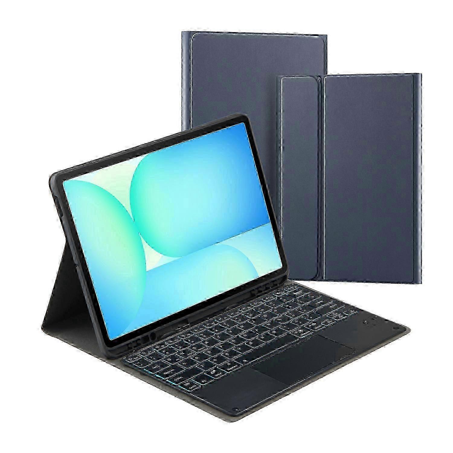 PST-X620 Touchpad Backlight Bluetooth Keyboard Leather Tablet Case