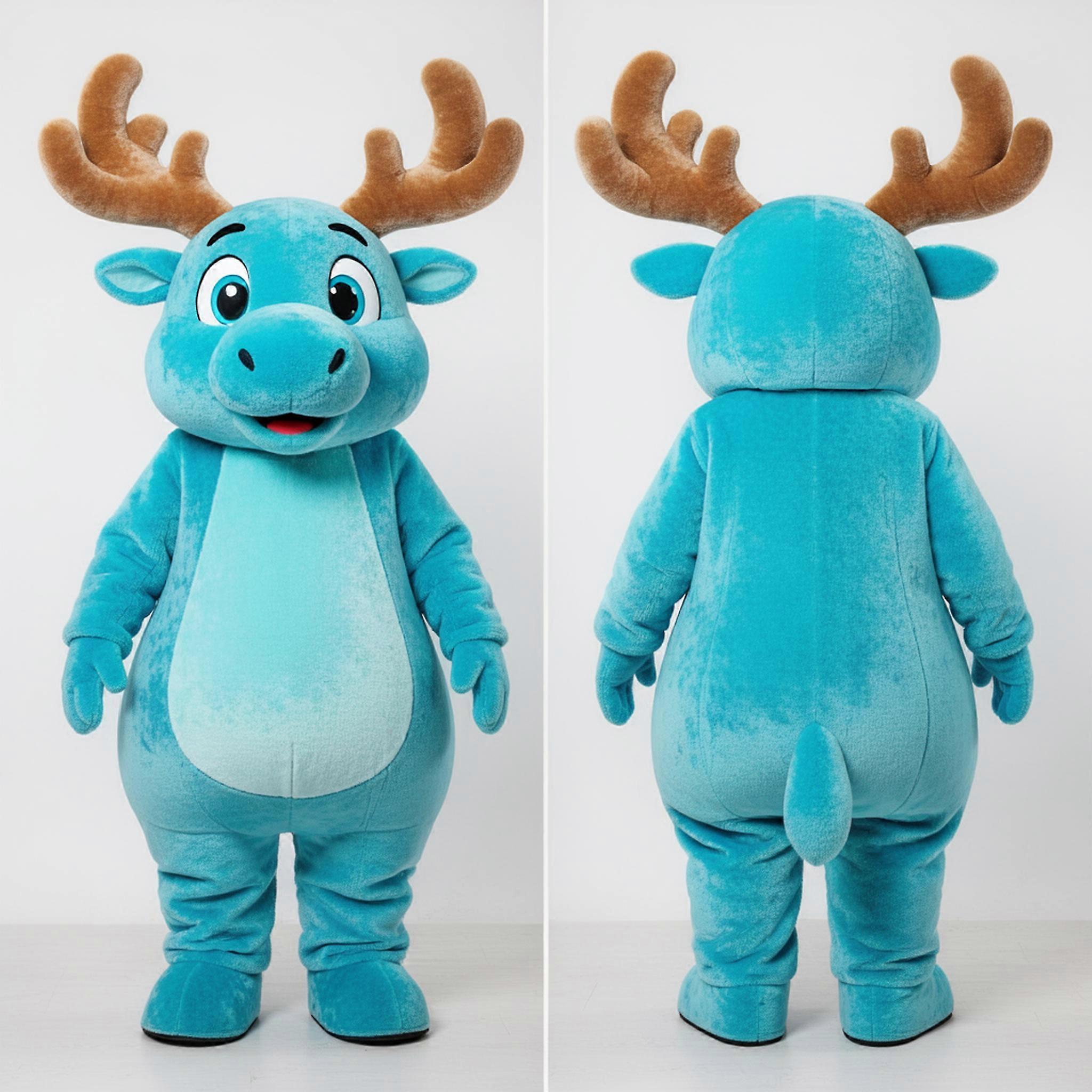 MASTICOT Cyan Rounded Irish Elk Mascot