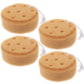 Badeschwamm Luffa für Dusche und Körperwäsche, 4er-Pack, kaffeefarben
