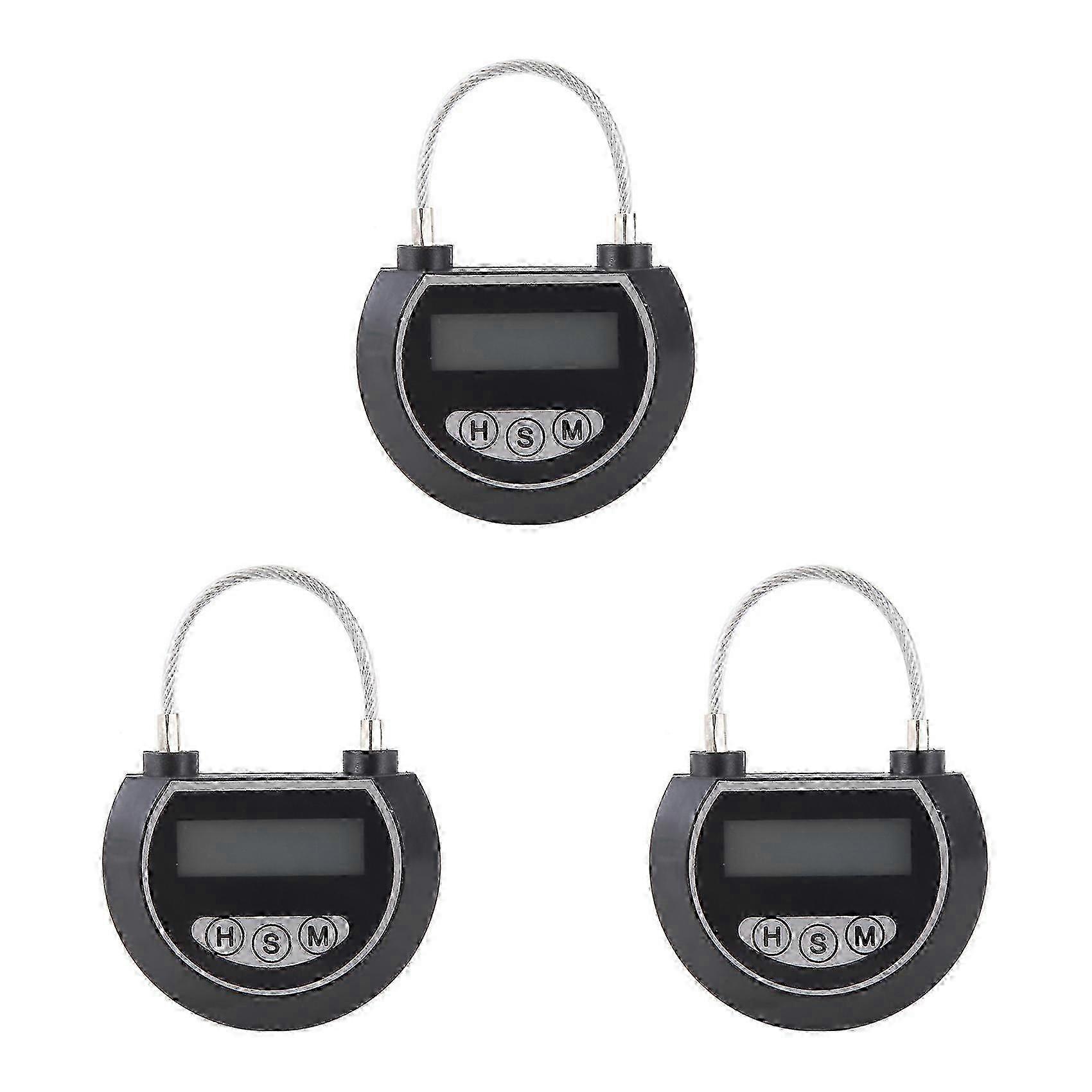 3X Electronic Time Lock Timer Lock Container Multi Function Time Lock Bin for Toys Black styok