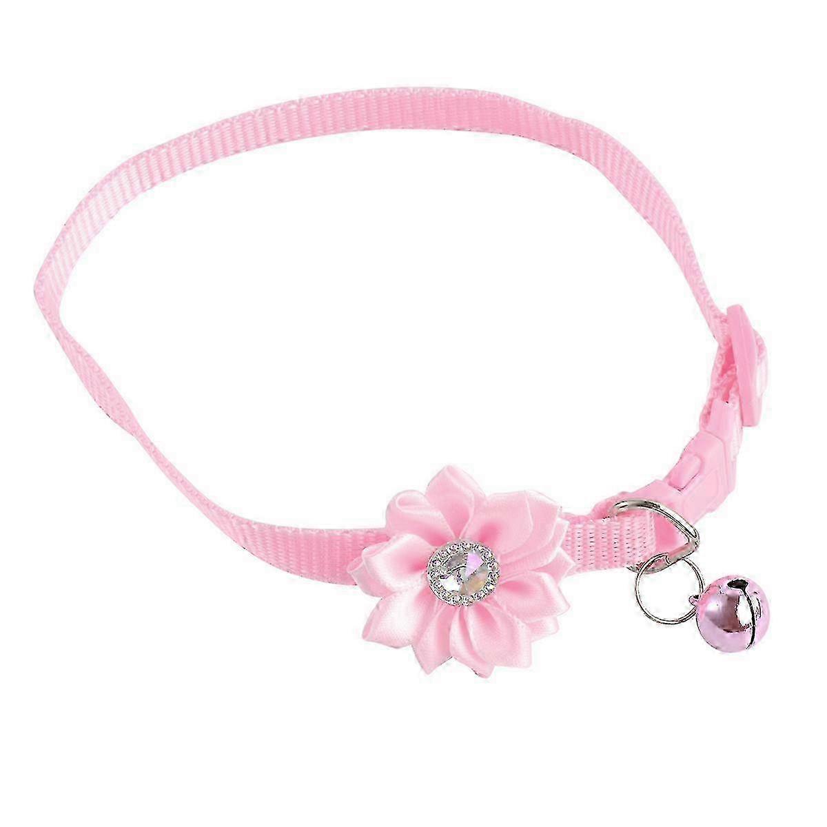 Pink Flower Bell Adjustable Collar