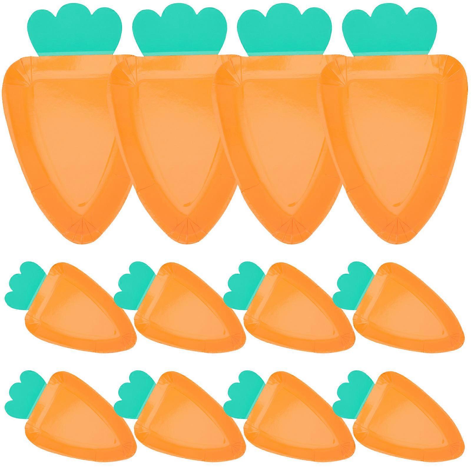 Orange Carrot Plate for Party 36Pcs Easter Tableware