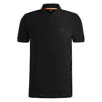 Boss Mens Logo Quarter Zip Polo Shirt