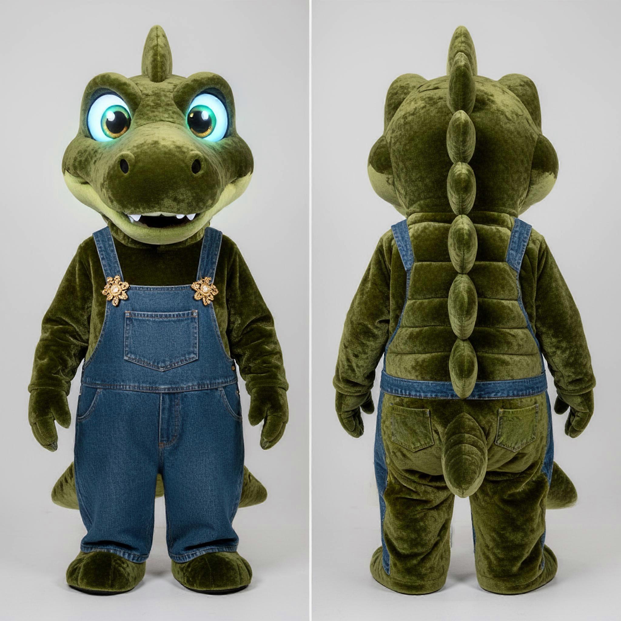 MASTICOT Olive Cartoon Spinosaurus Mascot