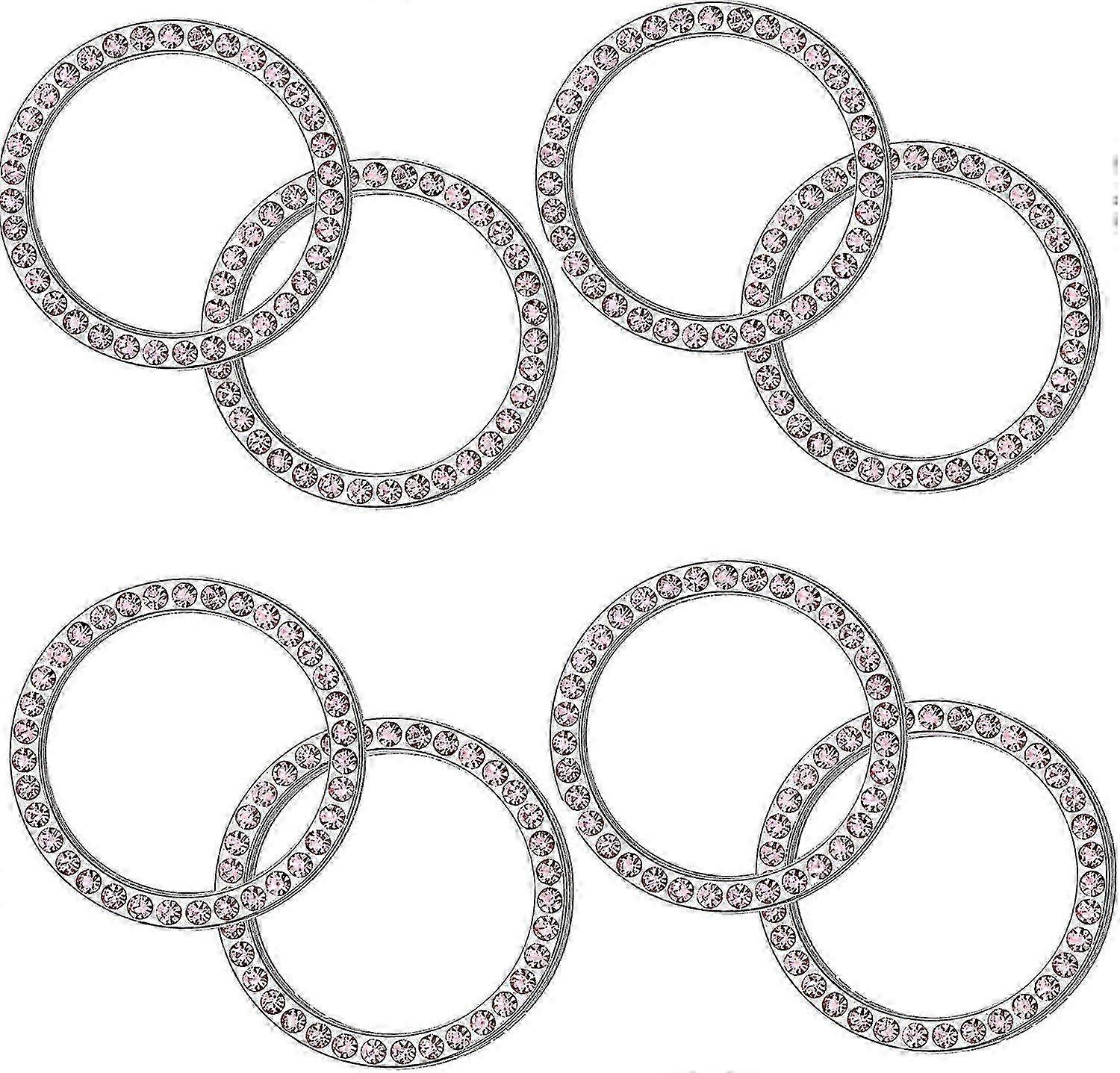 8 Pcs Rhinestone Ignition Ring Crystal Key Ignition Starter & Knobs Ring. Bling