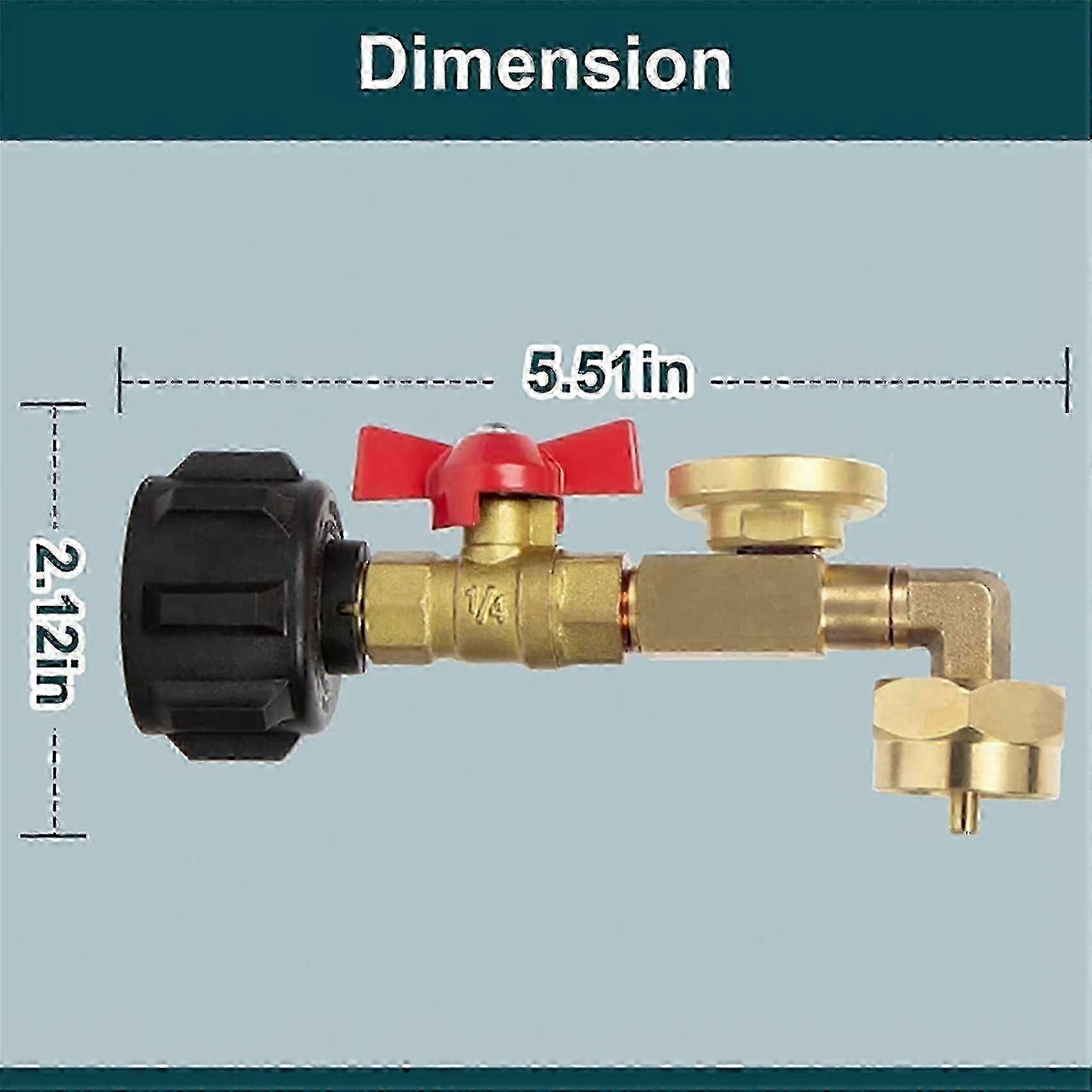 Propane Refill Adapter Brass Valve Gauge