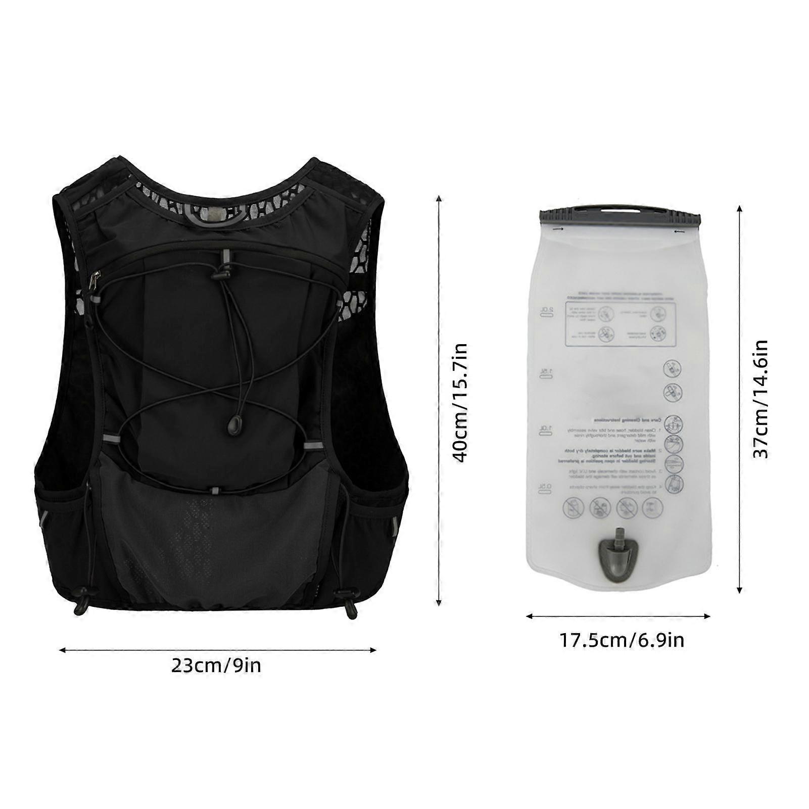 Hydration Vest Pack Breathable Hydration Backpack Large Capacity Running Backpack with 2L Water Bladder