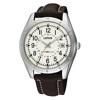 Lorus horloges Quartz analoge mannen horloge met RxH93FX9 Cowskin armband