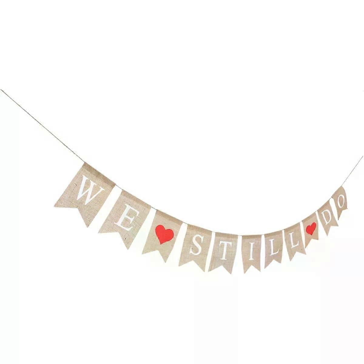 Still Do 2.8m Swallowtail Flags Wedding Linen Banner