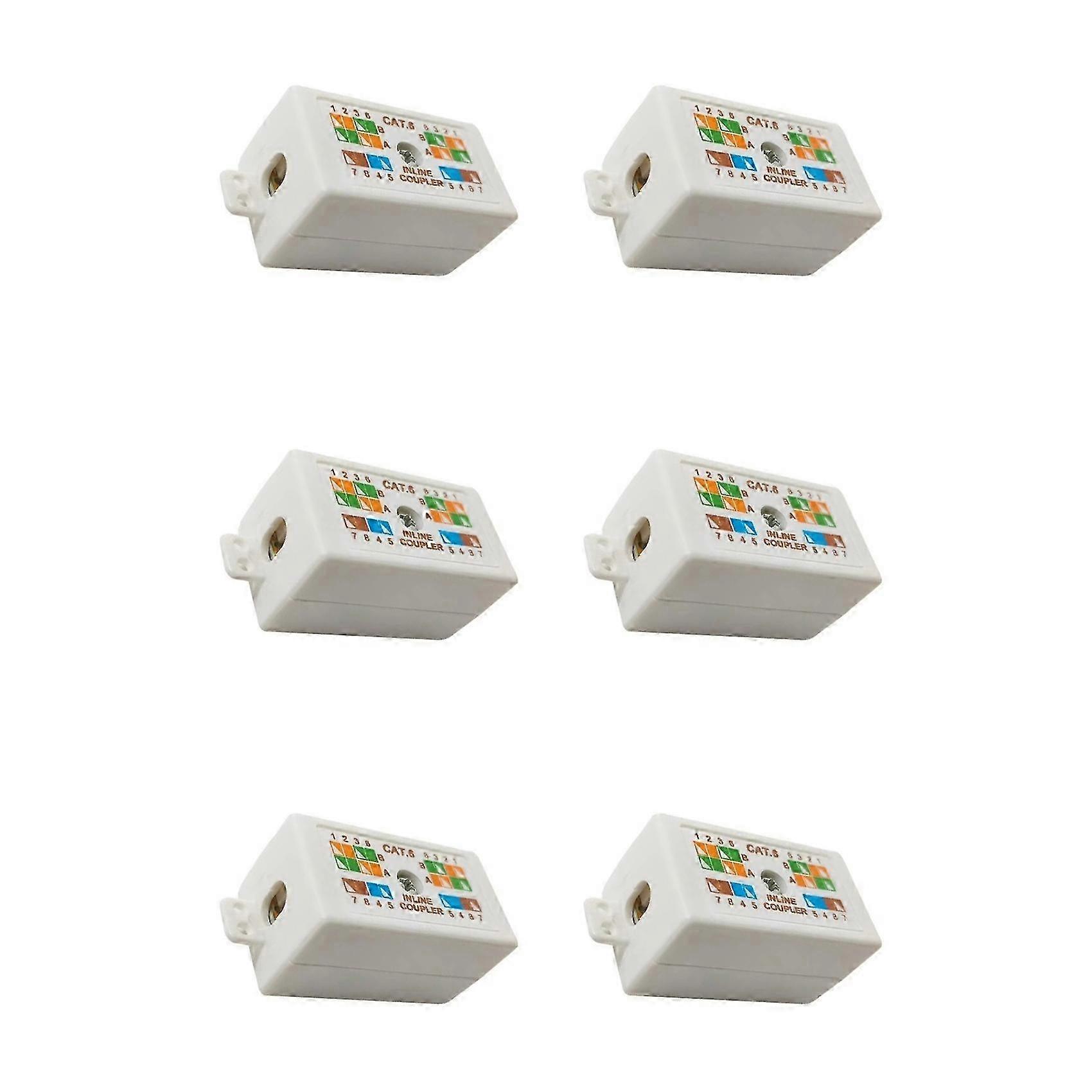 6X RJ45 Cat6 Junction Box for Ethernet Networking Cable Connection Accessories