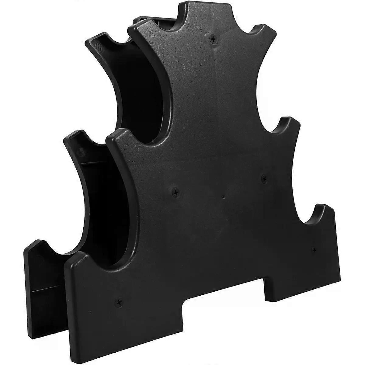 Three Tier Dumbbell Rack Black Pp Weight Storage Stand