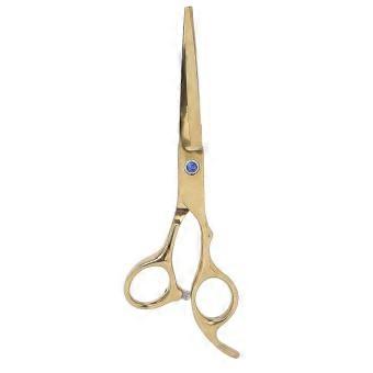 Gold Stainless Steel Hair Cutting Scissors for Beard and Hair Trimming for Home and Salon Use