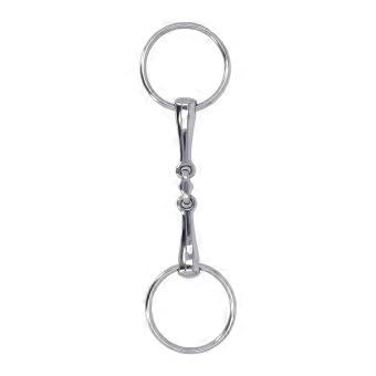 Stainless Steel Horse Bit Double Jointed Snaffle Durable Outdoor Equestrian Equipment Smooth Edges Corrosion Resistant Easy Attac To