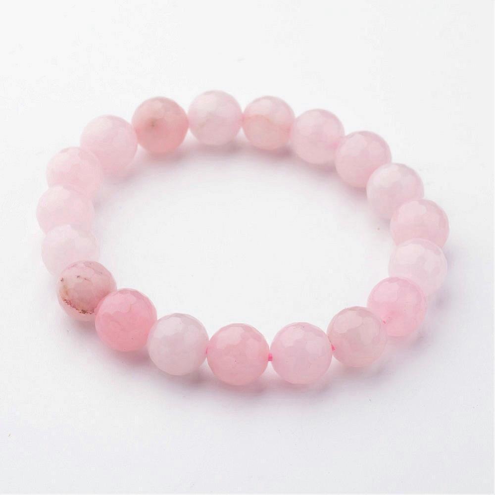10pcs Rose Quartz Stretch Bracelets Beaded Bracelets 55mm