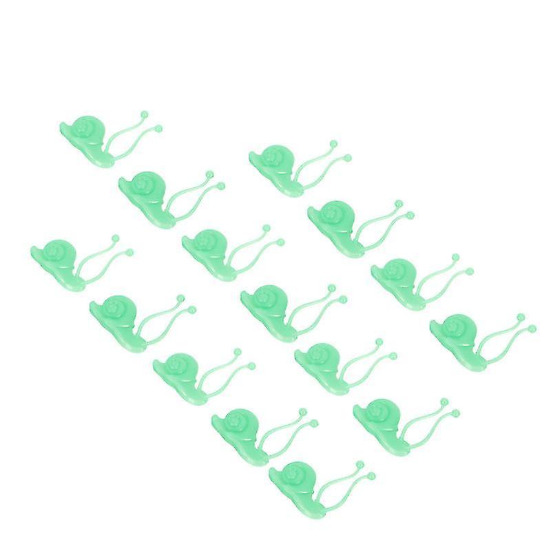 3.8X3.5cm Green Utility Hooks 15pcs Plant Fixing Clip Vine Holder Snail Shaped Vine Climbing Wall Fi