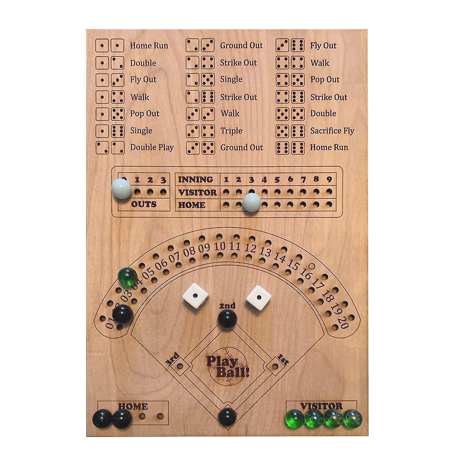 Baseball Dice Board Game Wooden Marbles Board Game Board Children's Party Parent-child Interaction Game