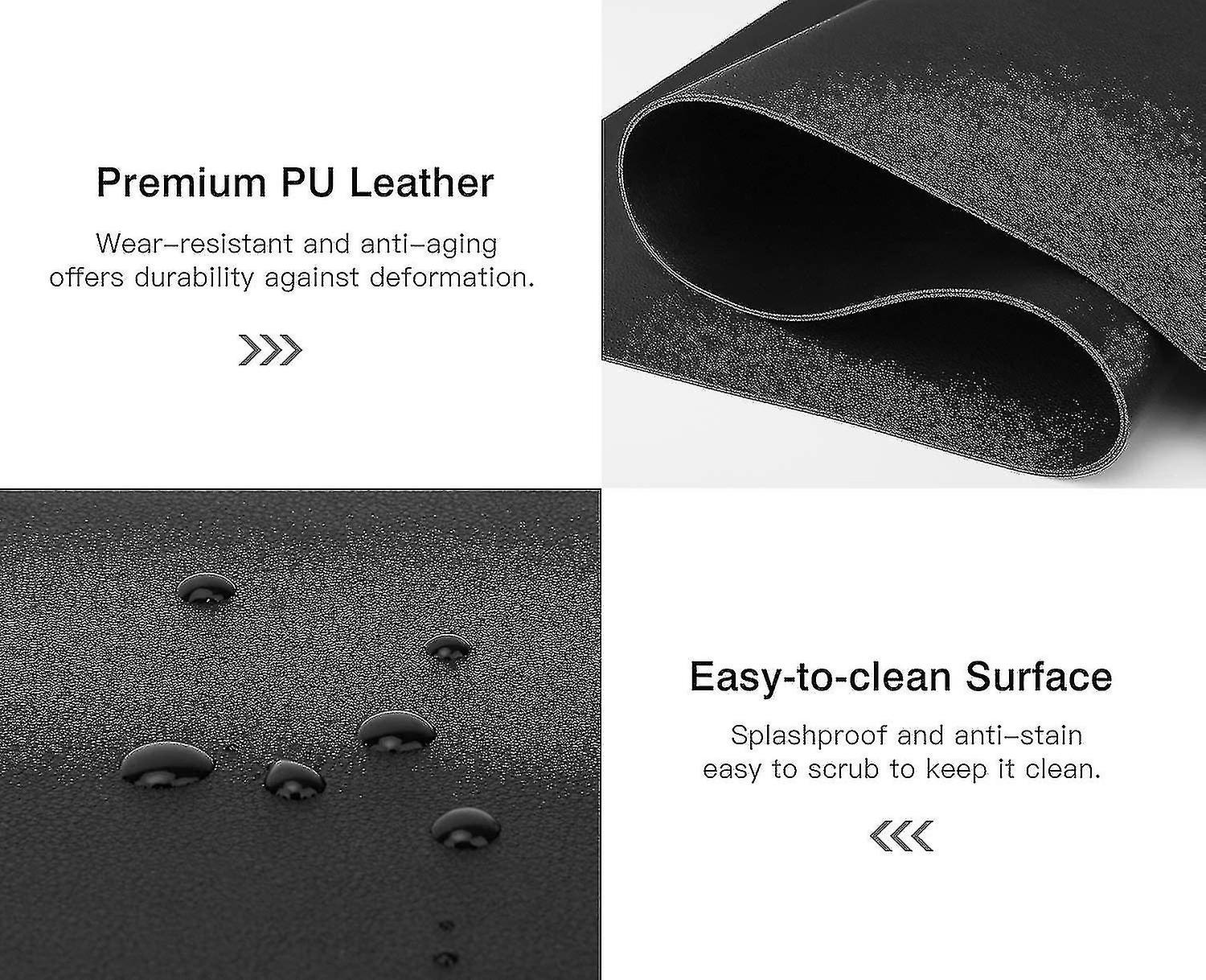 משטח שולחן, 80 x 40cm עור פו מחשב נייד כרית שולחן דו צדדי הגנה מורחבת עמיד למים