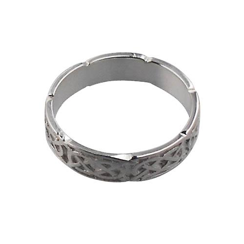9ct White Gold 4mm Celtic Wedding Ring Size Q