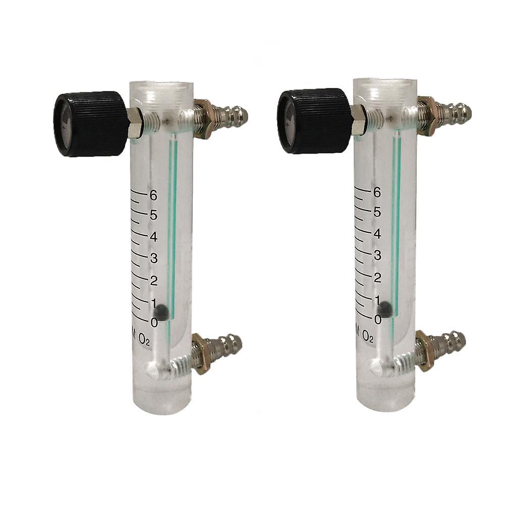 2Pieces Oxygen Flow Meter Flowmeter with Control Valve for Oxygen Air 0-6L