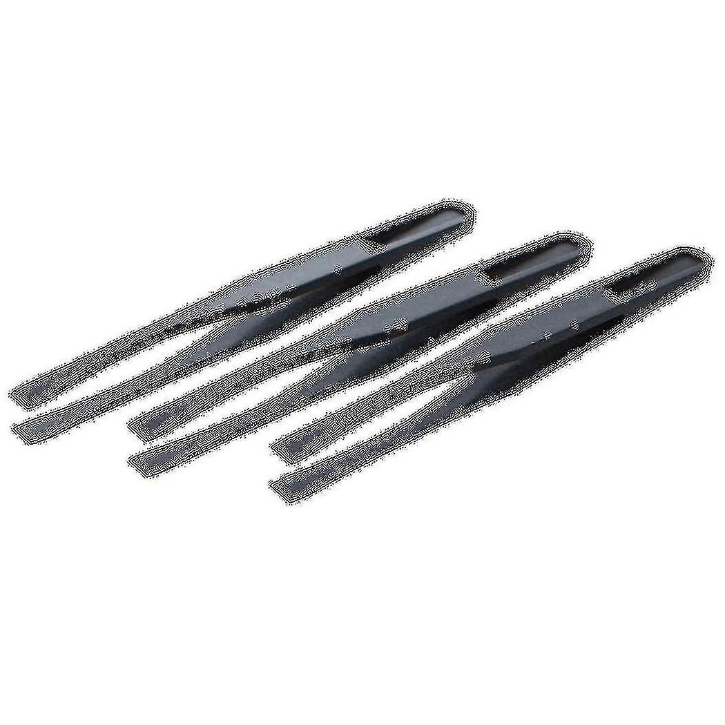 115mm Long Flat Tip Black Plastic Anti-static Tweezers 3 Pcs