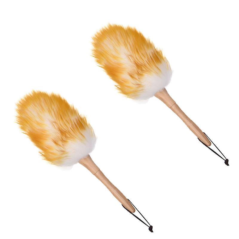 1/2pcs Wool Duster Lambswool Dusters Flexible Wool Duster Feather Dusting Cleaning Brush With Wooden Handle Household Cleaning Tools Cleaning Su