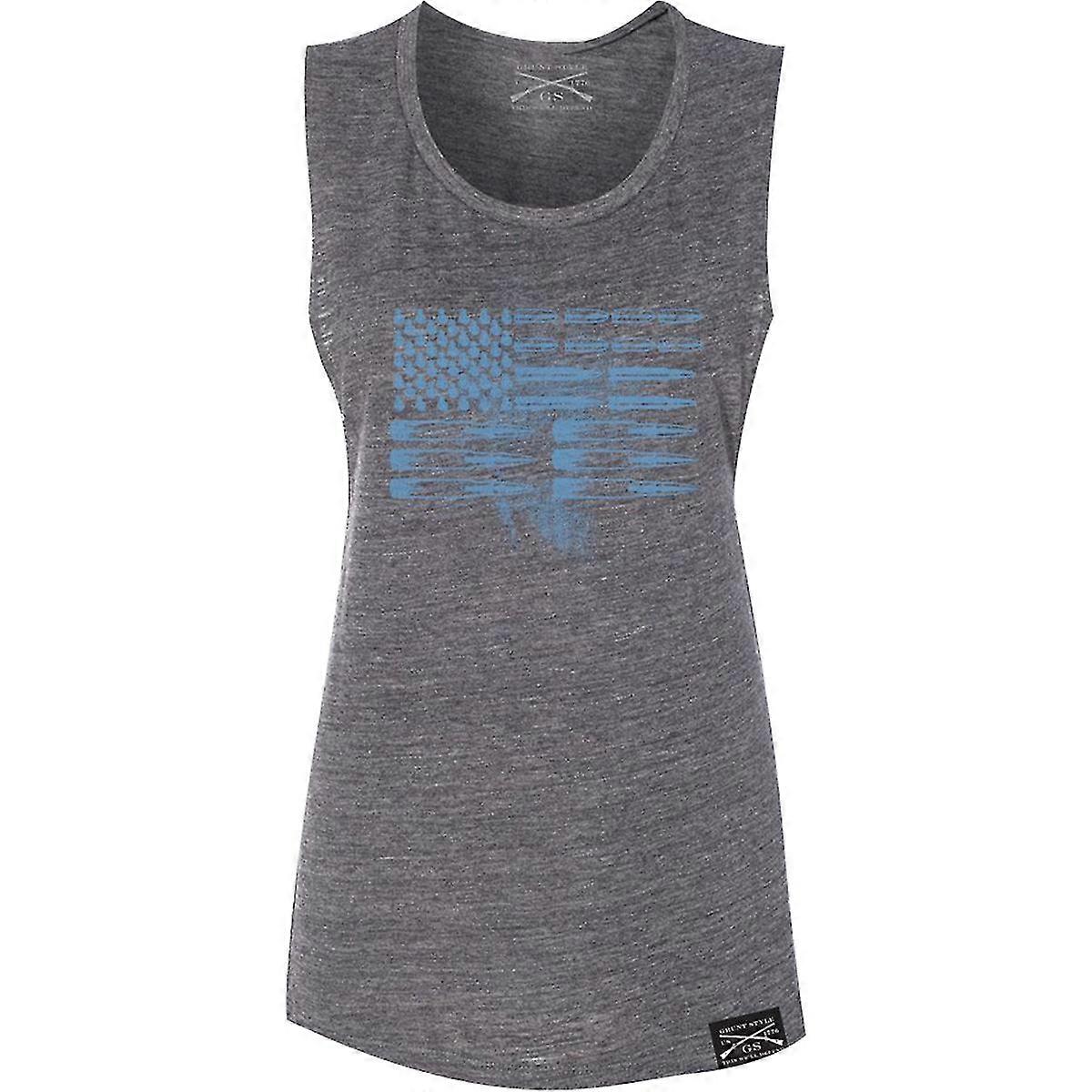 Grunt Style Femmes apos;s Ammo Flag Tank Top - Heather Gray