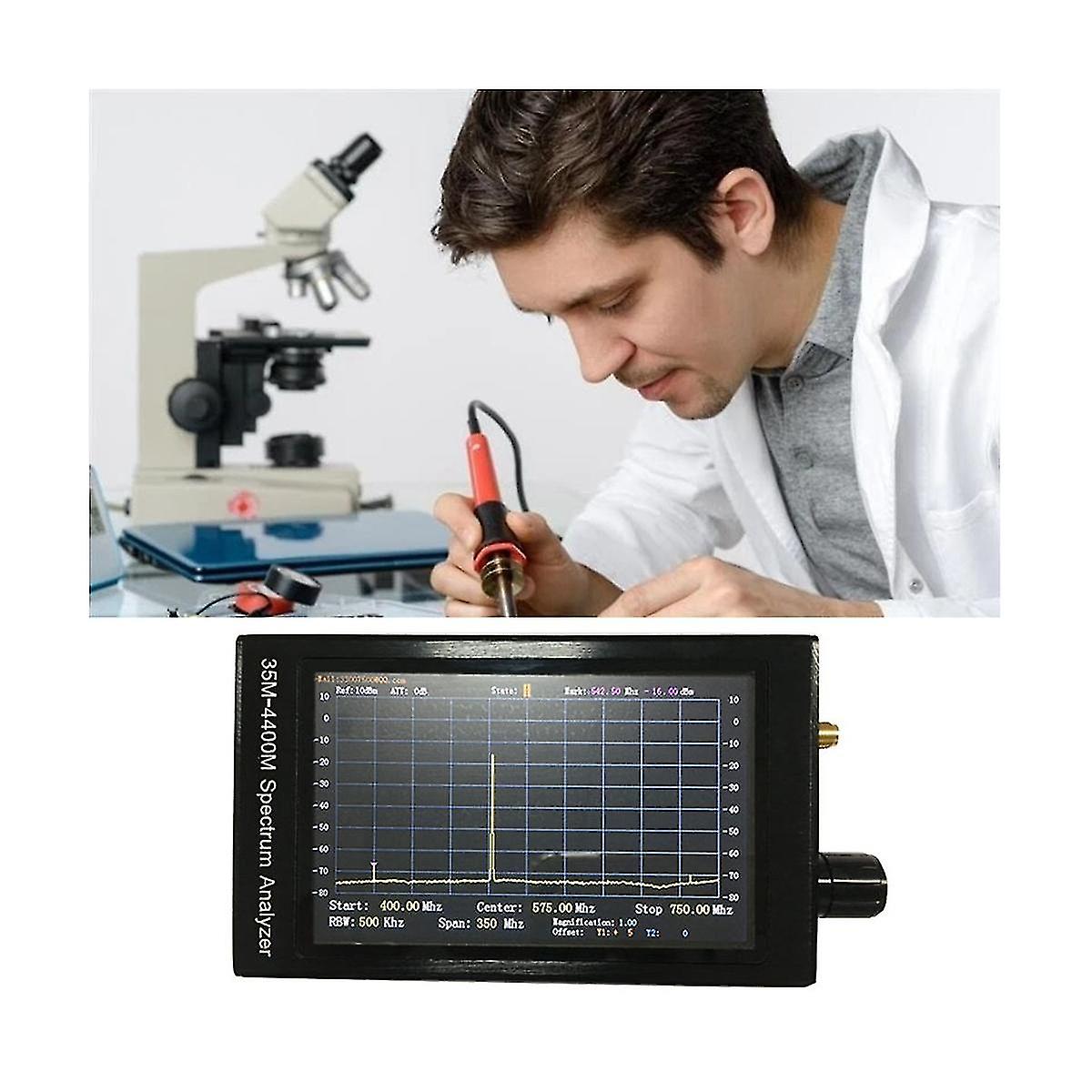 35m-4400mhz 50 Hand-tragbarer Spektrumanalysator 4,3 Zoll Tft Lcd Stm32f407 RF Hochfrequenz-EMV-Spektrumanalysator