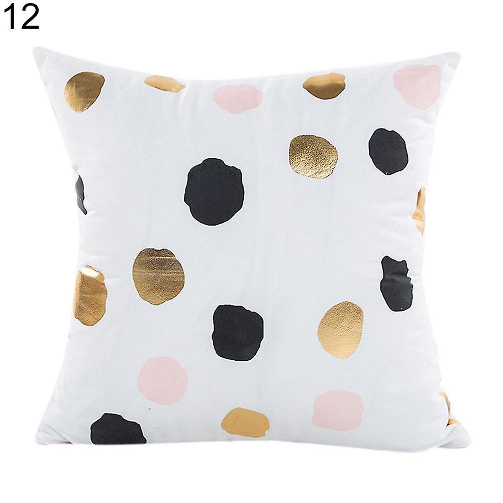 ZHOUBA Gold Foil Printing Cushion Cover Decorative Sofa Bed Fashion Throw Pillow Case 12#