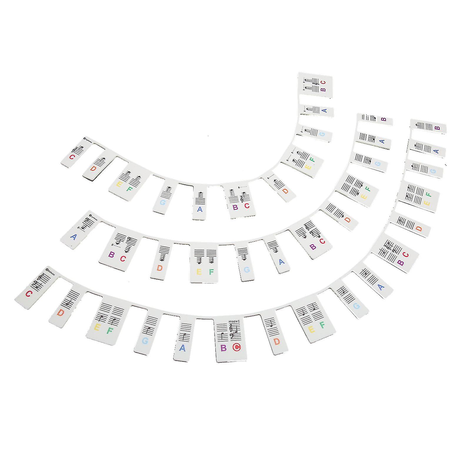 Silicone Piano Keyboard Stickers Colorful 88 Keys Waterproof Removable Piano Notes Guide Labels for Beginners