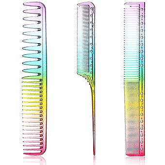 3 Pieces Fine Cutting Comb Salon Hairdressing Comb Rat Tail Comb Fine Teeth Hair Comb Styling Comb Anti-static Heat Resistant