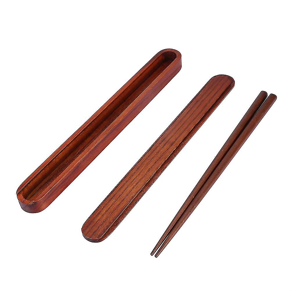 Wooden Chopsticks Pull Out Chopsticks Box Case Tableware Dinnerware