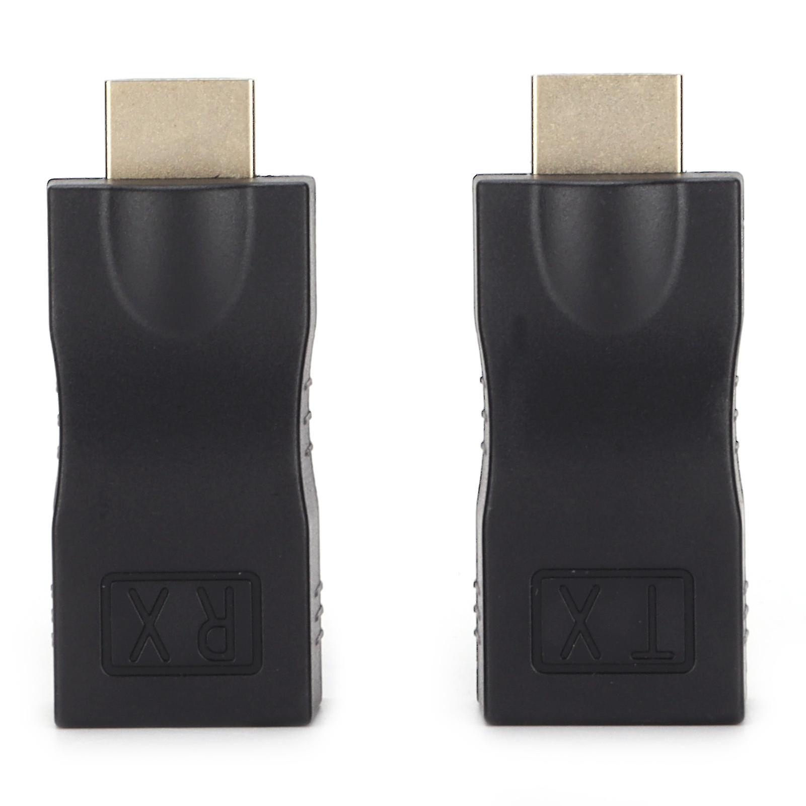 Signal Adapter Black RJ45 to High‑Definition Multimedia Interface Transmission Extender