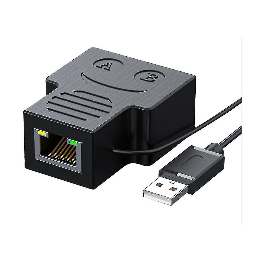 Ethernet Splitter 1 To 2 Rj45 Network Adapter Internet At The Same Time,usb To - Female Rj45 Port W
