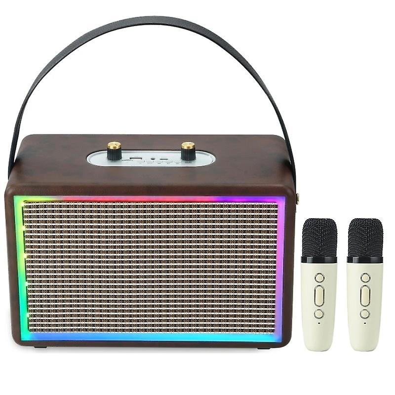 Leather RGB Light Karaoke Speaker Dual-microphone